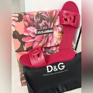 Dolce & Gabbana Red Sandals Wide Strap Design